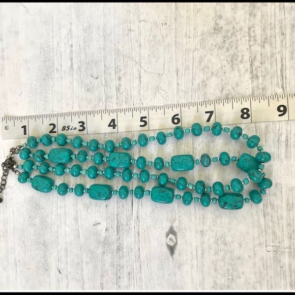 Premier Designs double stranded turquoise necklace - Picture 4 of 11